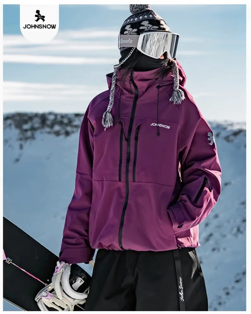 John Snow 2025 nueva chaqueta de esquí de invierno para hombres y mujeres ropa de snowboard impermeable transpirable abrigo de esquí cálido para deportes al aire libre