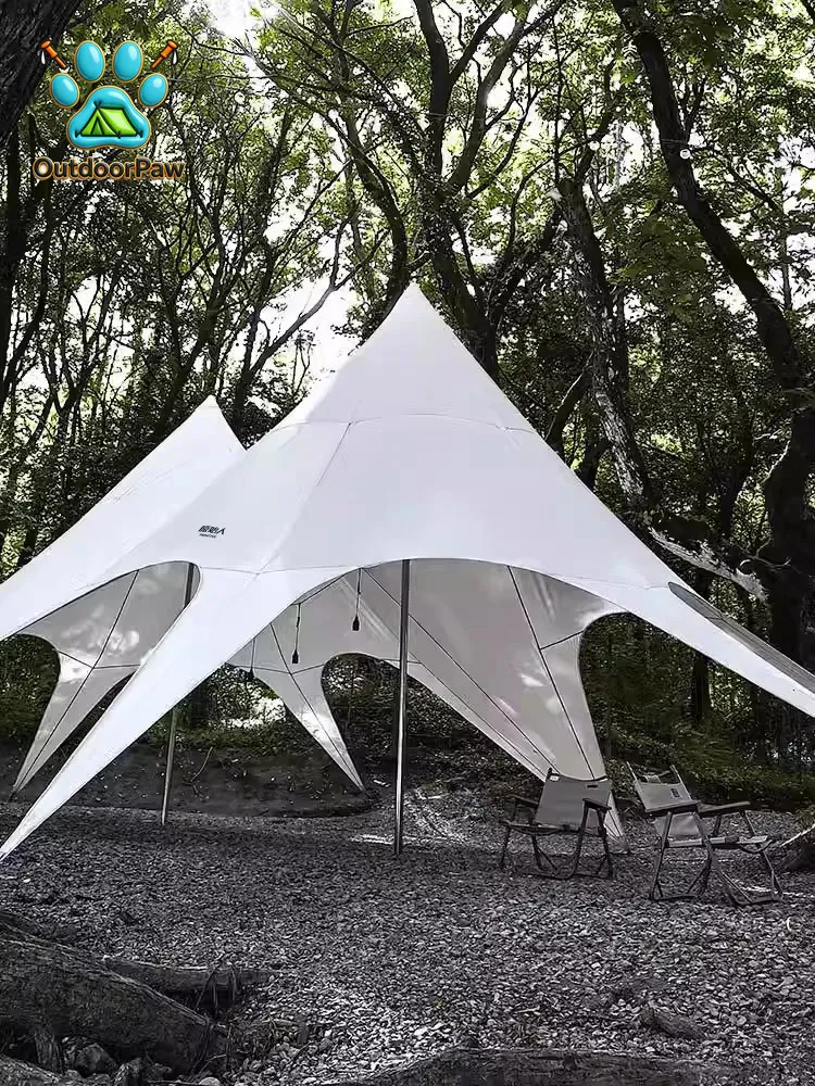 Primitive oversized canopy tent outdoor large camping camping awning sun protection rain protection giant camp pergola