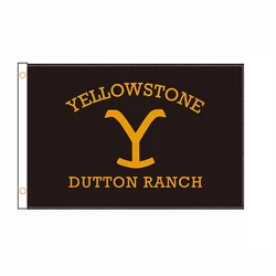 Free Design Yellowstone Large Gold Dutton Ranch Logo Flag Outdoor Banner Polyester Decoration 2ft*3ft 3ft*5ft QZ-303