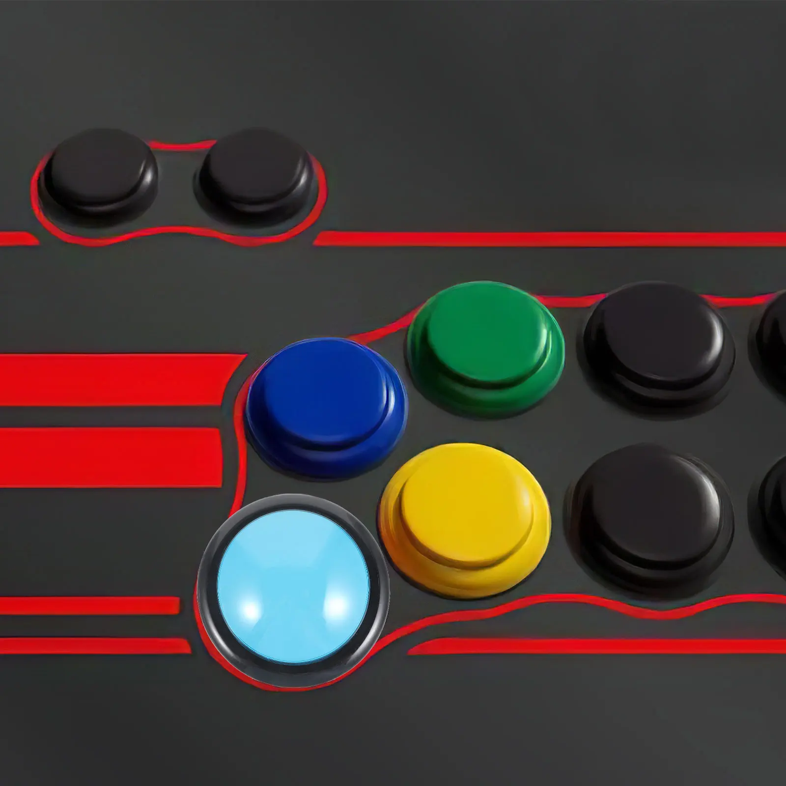 LED-beleuchtetes Druckknopf-Spielmaschinen-Ersatzteil – lustige Knopf-Requisite für Büro, Schule, Party, Spiele zu Hause