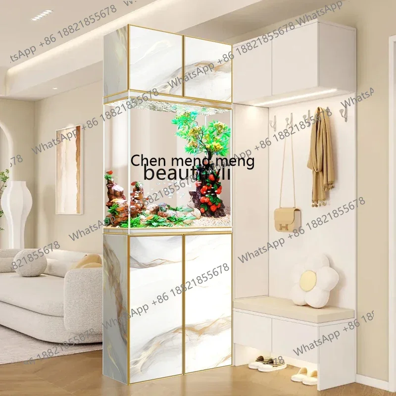 GG Integrated screen fish tank with cabinet, no pipe fittings, bottom filter, living room entrance porch partition