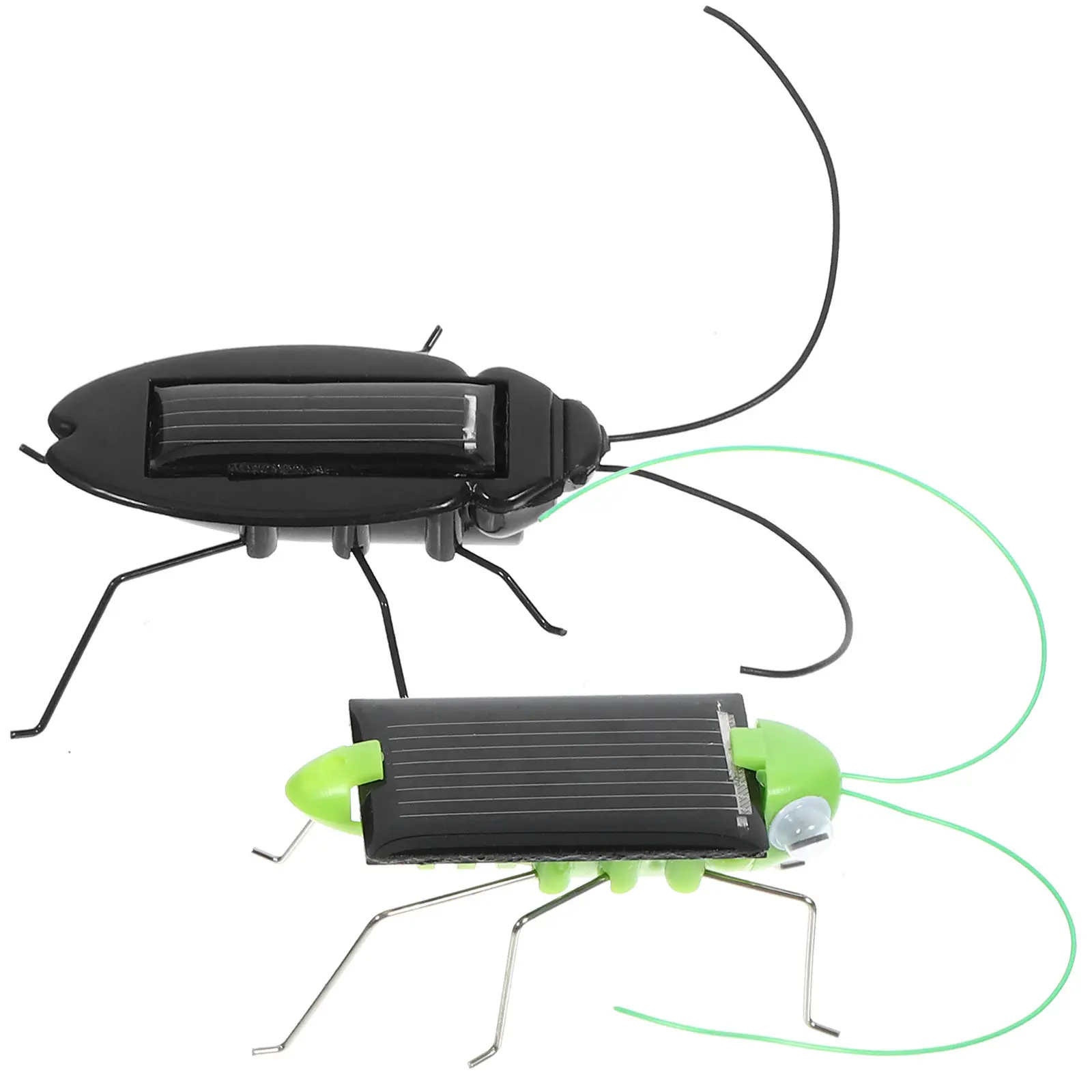 

2 Pcs Solar Energy Cockroach Toy Grasshoppers Bugs for Kids Powered Toys Insect
