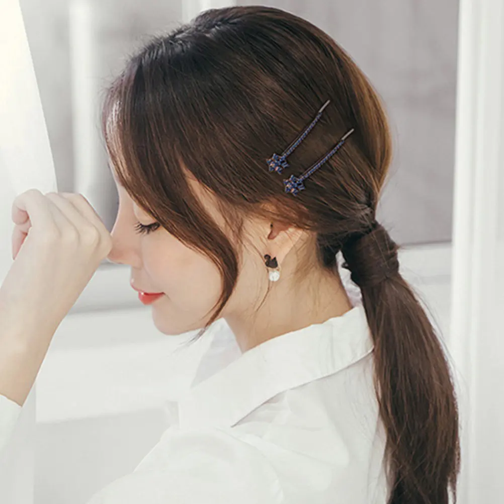 

Набор из 4 заколок для волос в виде снежинок, элегантные заколки-невидимки для женщин, для праздников, вечеринок, свадеб и повседневной носки, синие аксессуары для волос