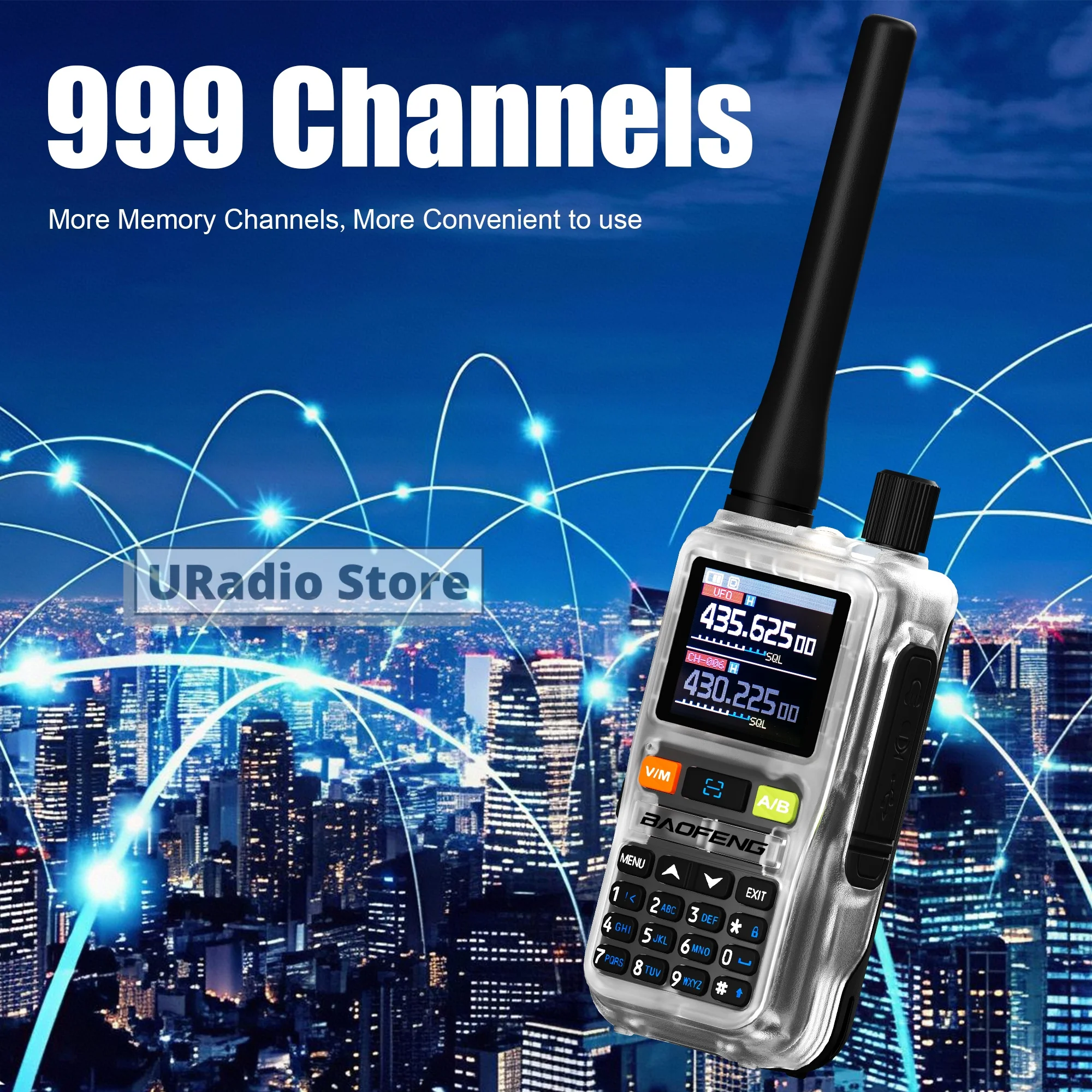 1/2PCS Baofeng UV-5R Mini Walkie Talkie Transparent Color AM FM Bluetooth Programming Type-C For Camping Ham Radio Upgrade UV-5R