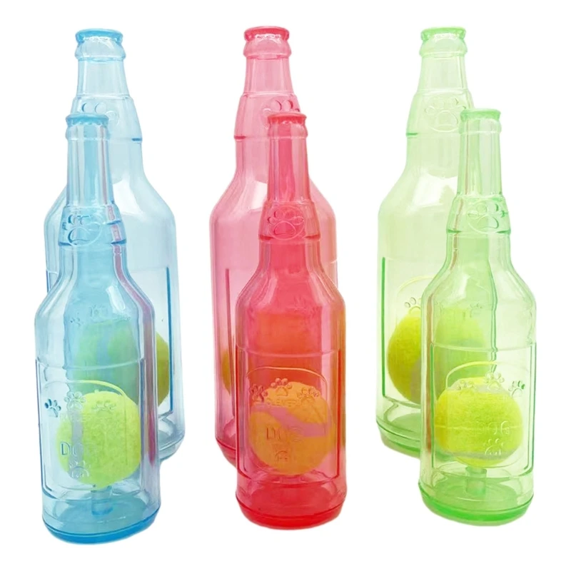 Botella vino para perros, juguete para masticar, tenis, limpieza dientes, desalienta comportamiento destructivo