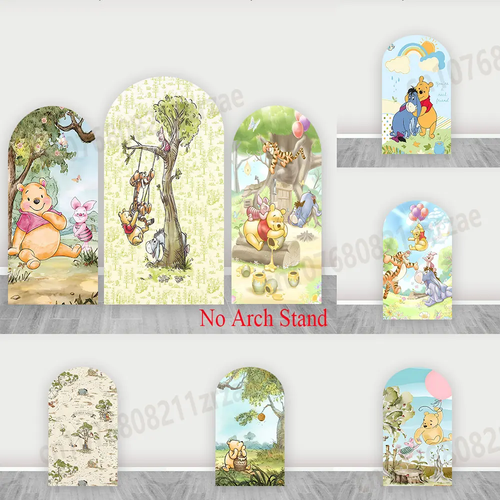 

Winnie the Pooh Arch Backdrop Baby Shower Poster Cover Kid 1st Birthday Party Outdoor Decoration Background Banner Prop Supplies