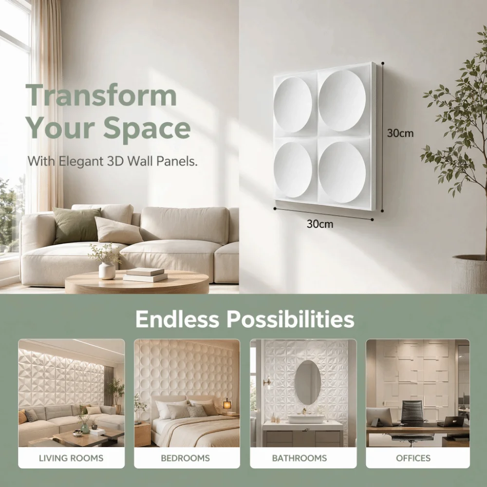Durable 3D PVC Wall Panel Multi Pattern White Wall Sticker Fire Retardant Moisture-proof Wall Paper Home Decoration
