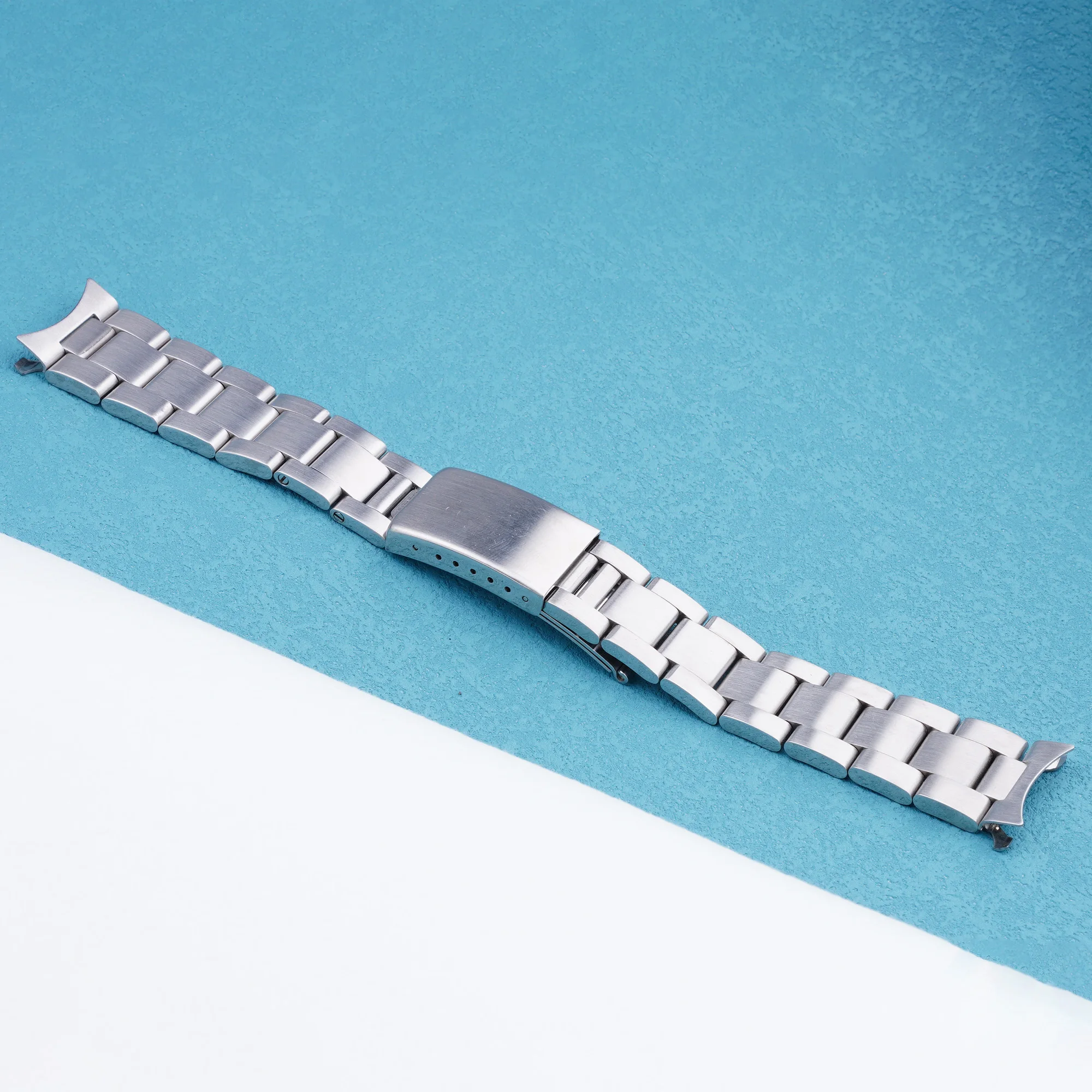 19mm Watch Band Strap Silver Hollow Curved End Oyster Style Bracelet For SEIKO 5(SNXS73 75 77 79 80 81 SNFF05 SNXG47) J1/K1