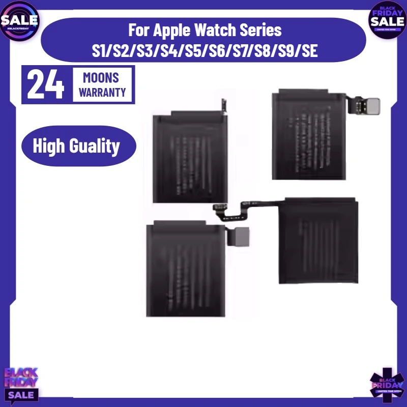 

New Replacement Battery for Apple Watch Series S1 S2 S3 LTE S4 S5 S6 S7 Watch Batteries 38/40/41/42/44/45mm