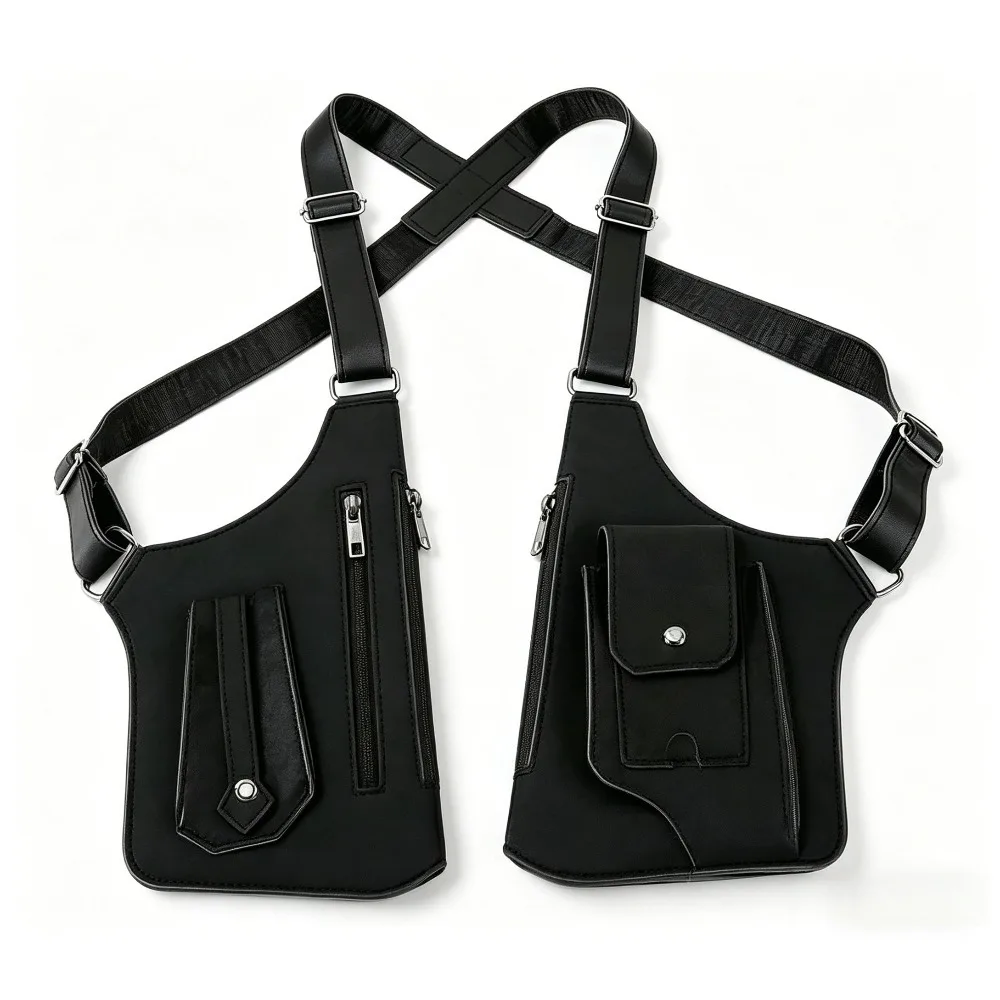

Men Adjustable Leather Crossbody Bag Casual Underarm Shoulder Bag Chest Pack Daily Outdoor Travel Sports Sling Bag
