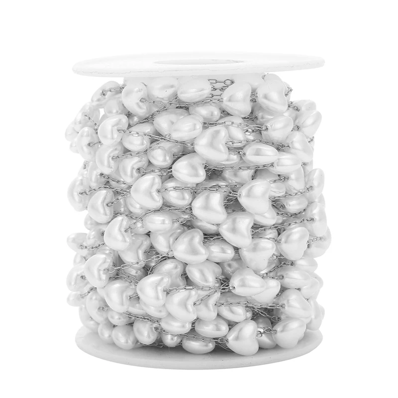 2 Meter Edelstahl 8mm Herz-Perlenketten für DIY Handgemachte Damenmode-Halsketten, Schmuckherstellung, Armbänder und Accessoires – Detail 6