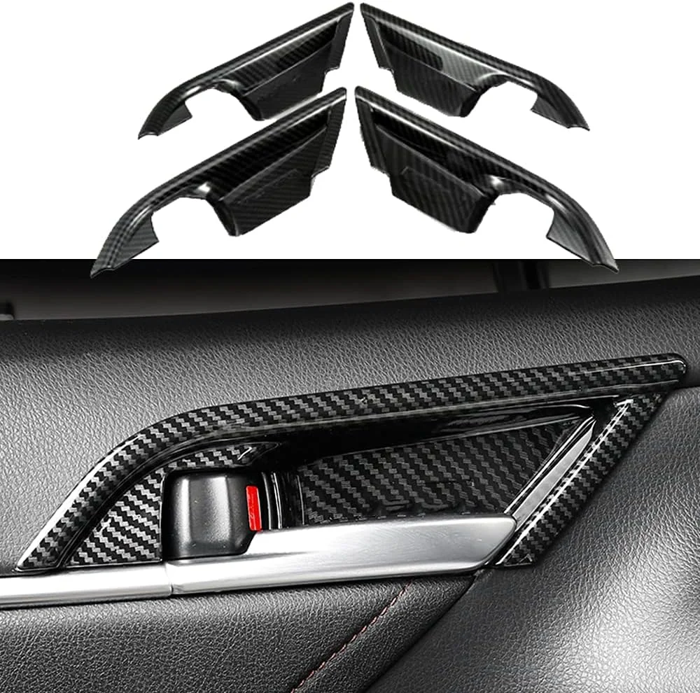 

Fit for Toyota Camry 2022 2023 2024 2025 4PCS Inner Door Handle Decoration Cover ABS Carbon Fiber Interior Door Bowl Frame Trim