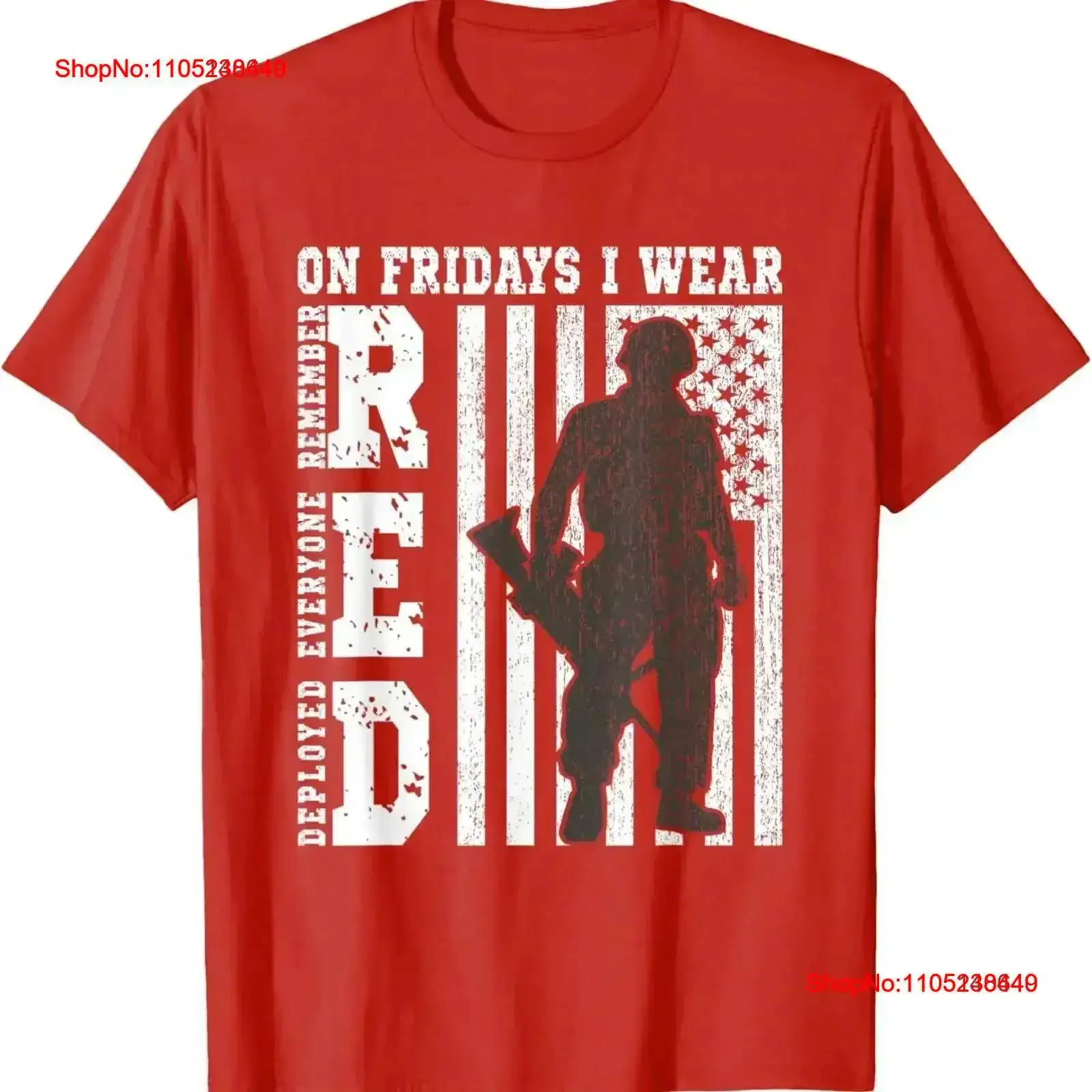 

Футболка On Fridays I Wear Red USA Support American Troops, винтажный потертый топ для повседневной графической моды, мужской винтажный стираный топ
