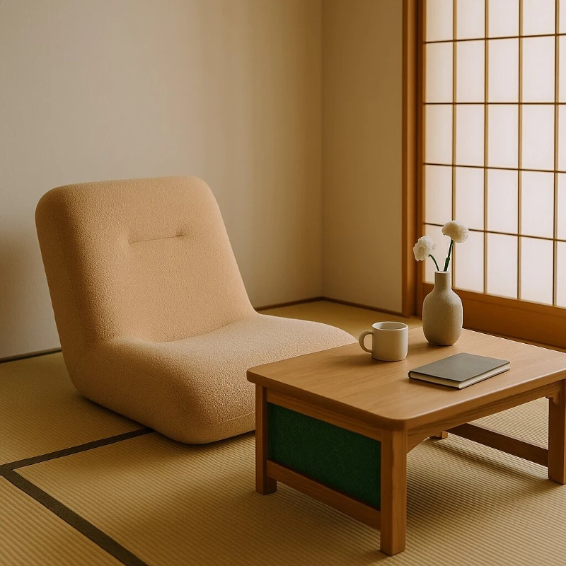 

Japanese Style Reclining Lazy Sofa Bay Window Tatami Chair Foldable Design Floor Backrest Seat Single Home Lounge Mini Sofa