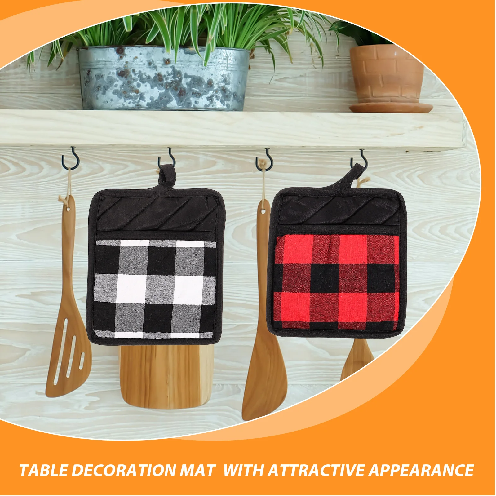 

2pcs Heatproof Anti-scald Insulation Pad Oven Pot Holders Fabric Kitchen Hot Dish Mat Countertop Reusable Practical Elegant