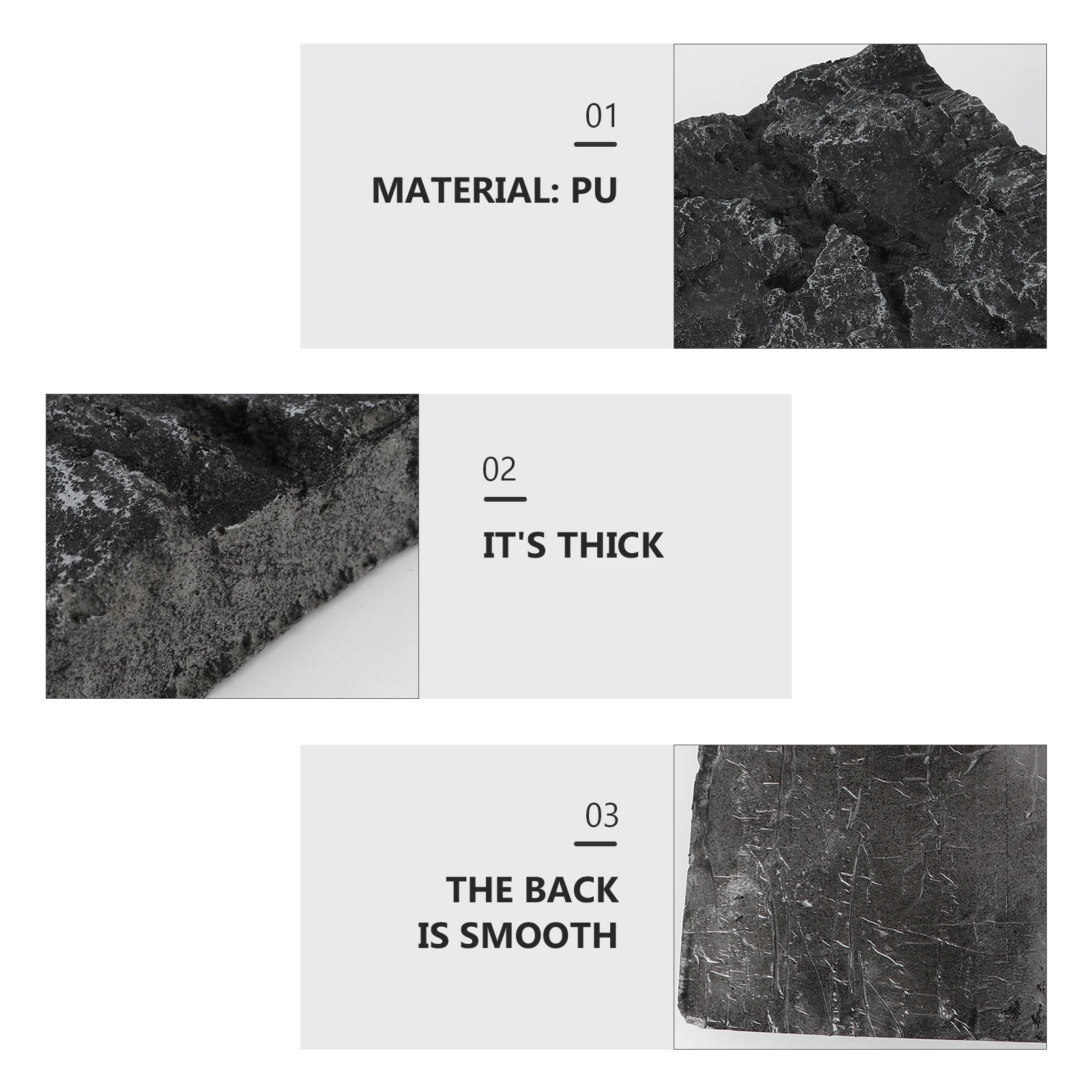 

3D Aquarium Board Fish Tank Decor Durable PU Material Easy Install Creative Stone 3D Aquarium Background Board Design