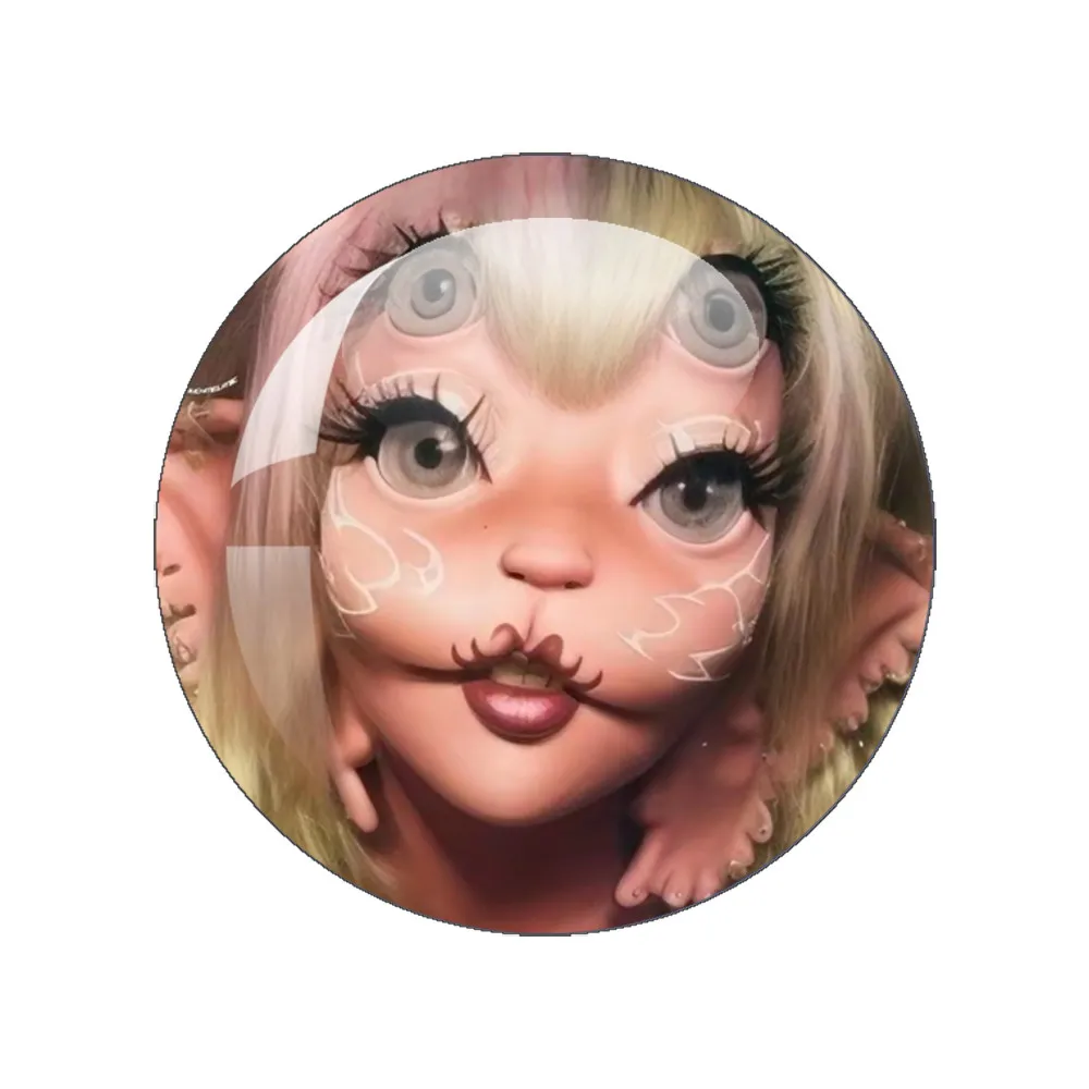 Melanie Martinez Fairy Girl Y2K Pattern Glass Cabochon 12mm-40mm Round Photo Glass Cabochon Demo Flat Back Making Findings