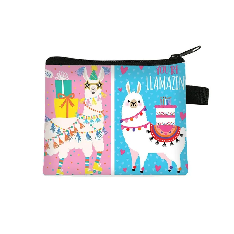 New Alpaca Children's Coin Purse Large Capacity Cute Key Card Bag Student High Sense Mini Square Wallet Custom Bag Cardholder