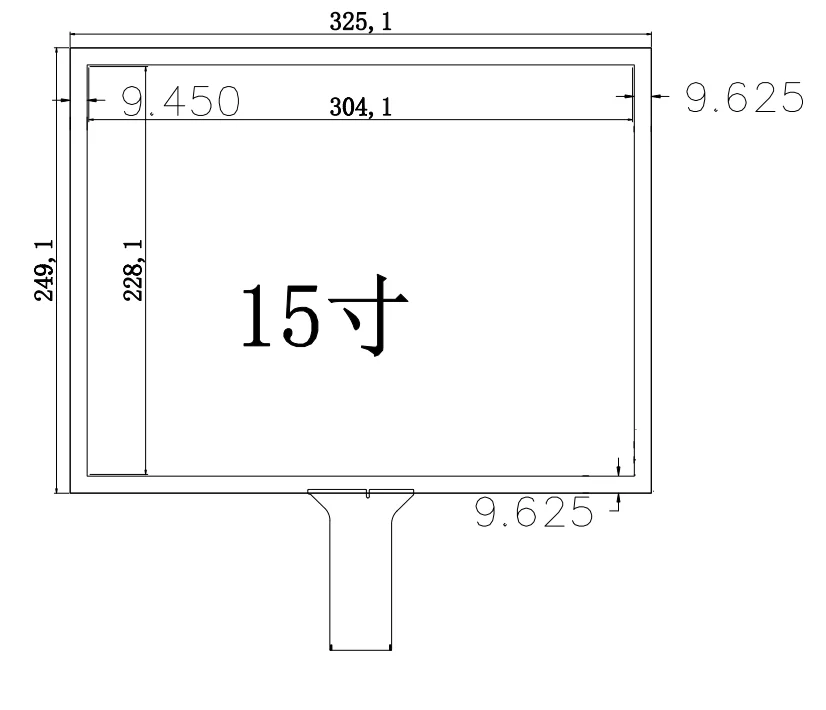 15inch 325*249mm Capacitive Touch Screen Panel 10 Points Touch 4:3 with USB Controller Kit for Computer POS Machine