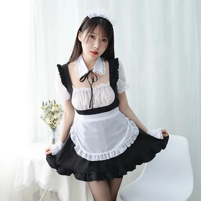

Anime Role Playing Coffee Maid Dress Japanese Sexy Female Maid Uniform Lolita Dress for Christmas Halloween