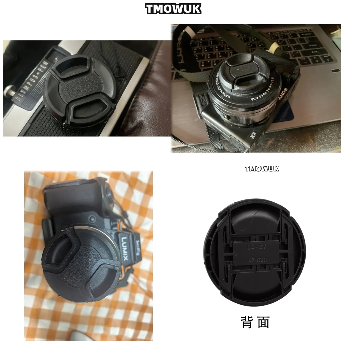 

For Panasonic S1R S9K G100 G95 GH6 GX8 GX9 ZS100 DMC-FZ700 DMC-FZ750 Camera Lens Cap Protective Cover Center Pinch Snap-on 49mm