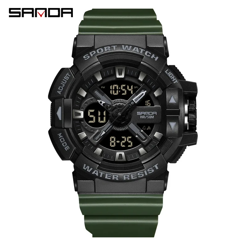 Free Shipping OUTLETSSanda Electronic Multi-Functional Men's Teen Watch Outdoor Sports Waterproof Shockproof Alarm Clock W