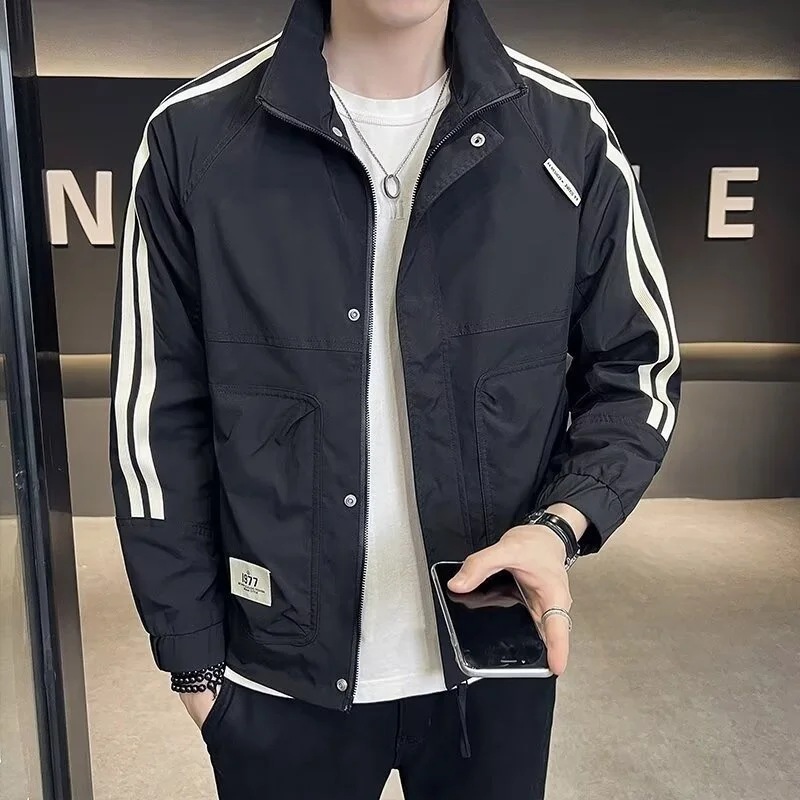 

Повседневная толстовка на молнии Jaet на весну и осень, полиэстер, длинный све, модный, универсальный, мужской, корейский, модный бренд