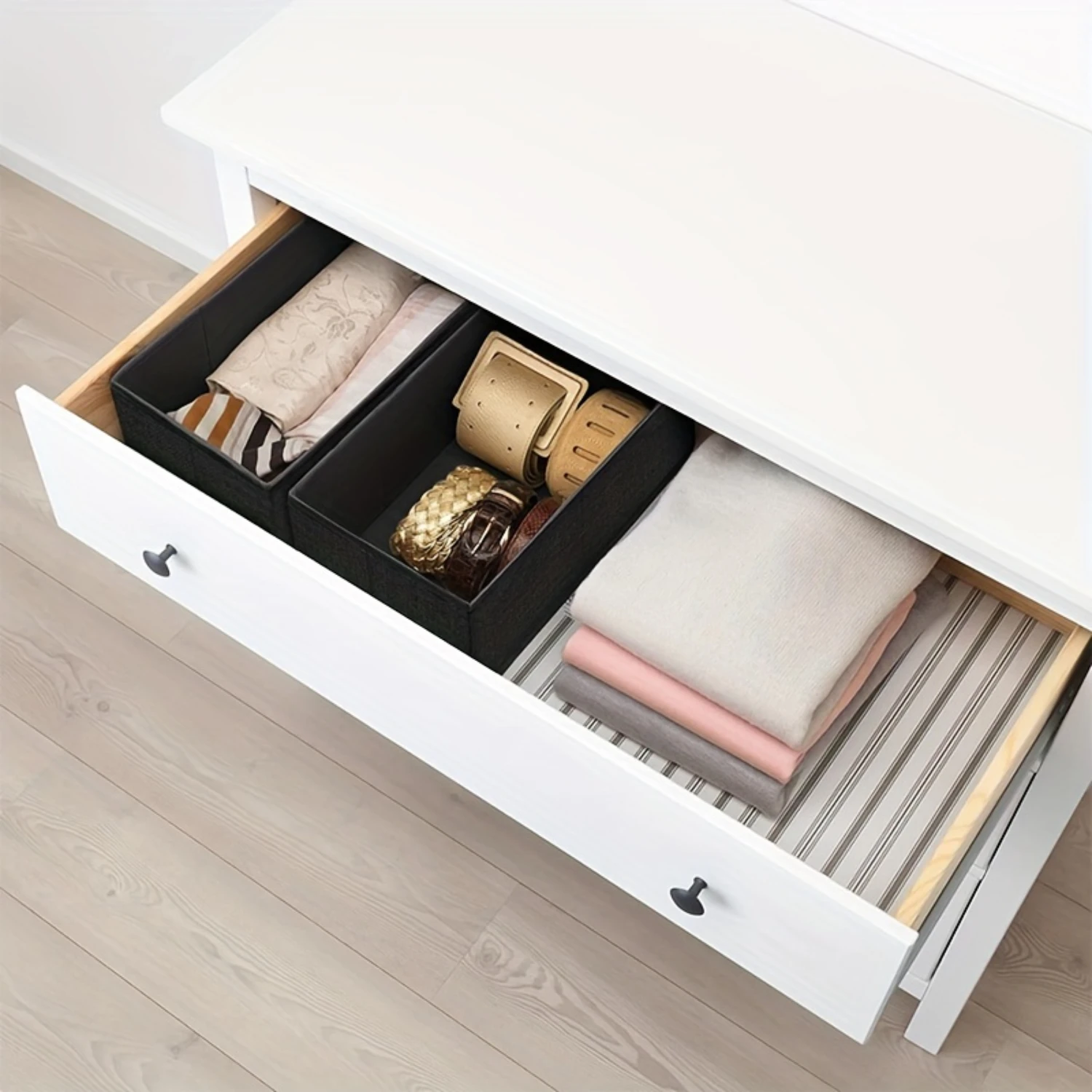 6pcs Underwear Drawer Organizer, Foldable Underwear Drawer Organizer And Closet Dividers,  Box, Aesthetic Room Decor,  Decor, Be
