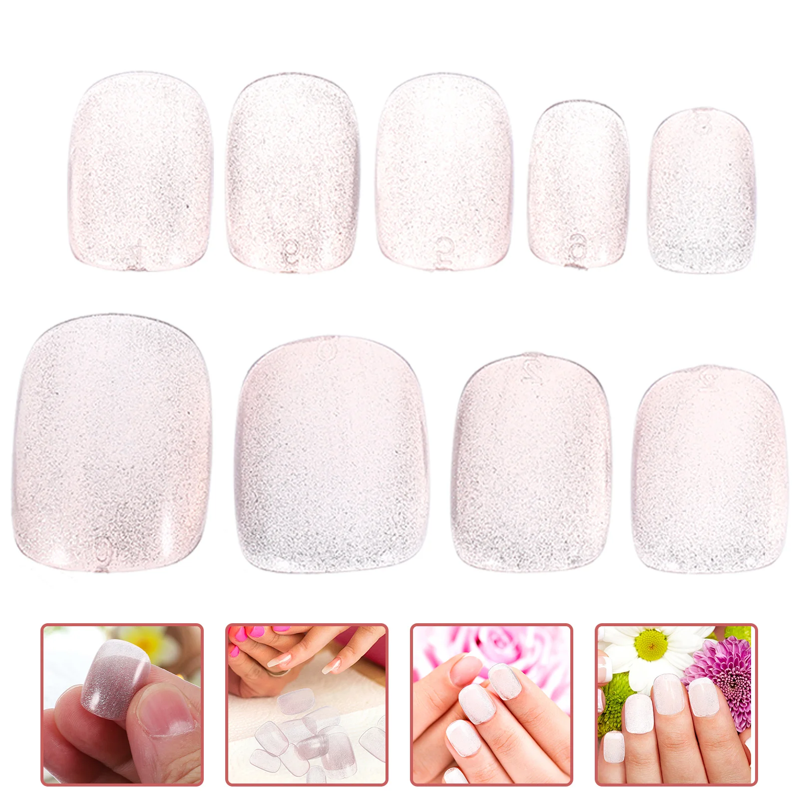 

Pcs False Glitter Design Press On Artificial Nails For Women Decorative Fake Nail Tips Manicure Supplies Wedding Party Nails