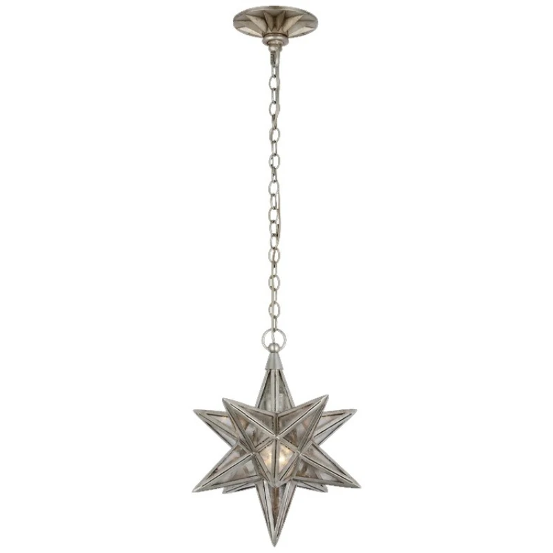 Luxury Single Head LED Pendant Lights Hexagram Shaped Star Suspension Luminaire Bedroom Restaurant Bar Counter Art Light Fitting