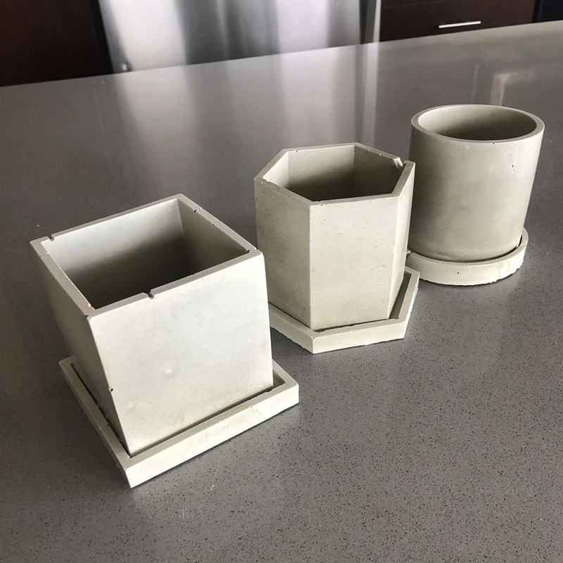 DIY ดอกไม้หม้อดินซีเมนต์แม่พิมพ์ซิลิโคนทรงกระบอกหกเหลี่ยมสแควร์อีพ็อกซี่เรซินแม่พิมพ์ผู้ถือถ้วยเทียนกล่องปากกาทําแม่พิมพ์