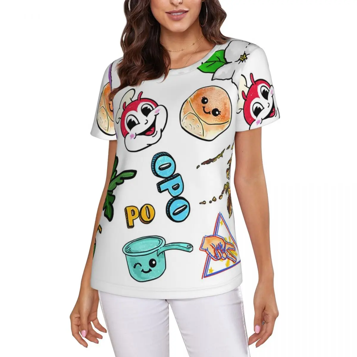 FILIPINO PINOY THINGS TABO JOLLIBEE KAWAII T-Shirt Women Short Sleeve T Shirts O-Neck Clothes Cotton Summer Tees Streetwear