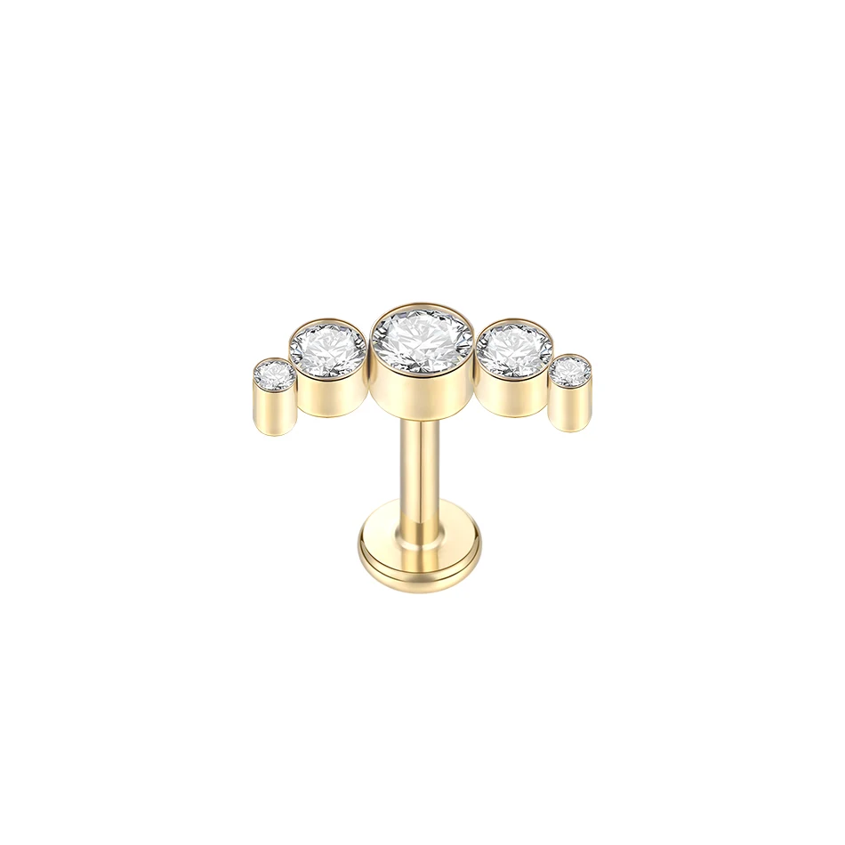 1 Stück G23 Titan Ohr Tragus Knorpel Helix Daith Piercing Ohrstecker für Frauen Innengewinde Labret Piercing Lippenring 16G