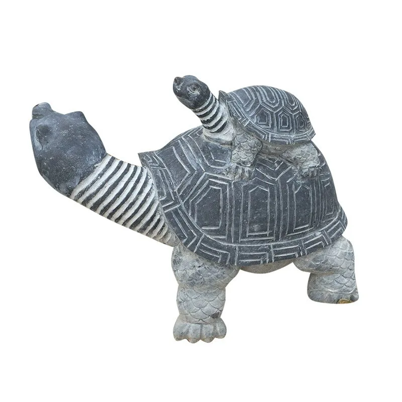 Longevity turtle bluestone dragon turtle desk money turtle sculpture temple garden small turtle water spray ornament