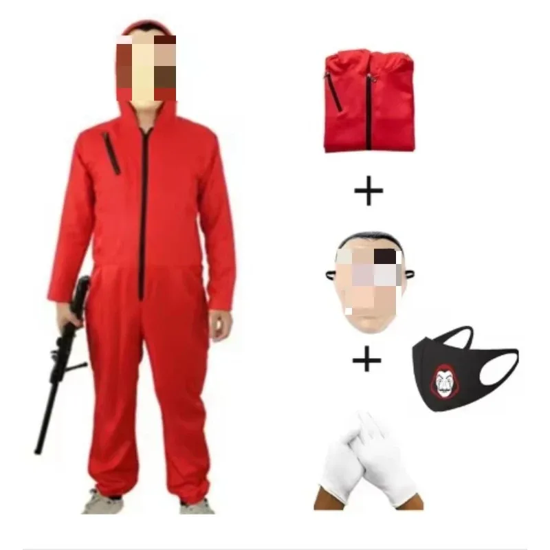 XT8Calamari Game Guard Косплей Костюм Дали Красный комбинезон Одежда для подростков Спортивный костюм с капюшоном Перчатки Маска Хэллоуин Взрослые Дети XT6@! XT8Calamari Game Guard Косплей Костюм Дали Красный комбинезон Одежда для подростков Спортивный костюм с капюшоном Перчатки Маска Хэллоуин Взрослые Дети XT6@!