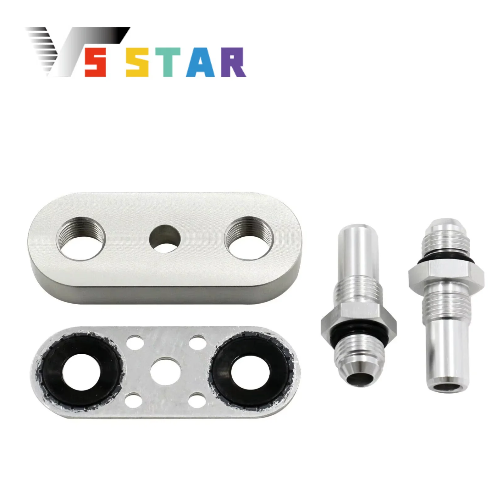 

6L80E 6L90E 8L90E 551121-6AN High Quality Aluminum Transmission Cooler Line Adapter Plate with AN6 Fittings Seal EM-1039