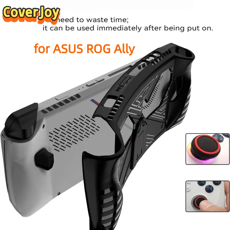 

CoverJoy Силиконовый чехол из ТПУ для ASUS ROG Ally с подставкой, защита всего тела, противоударный мягкий корпус