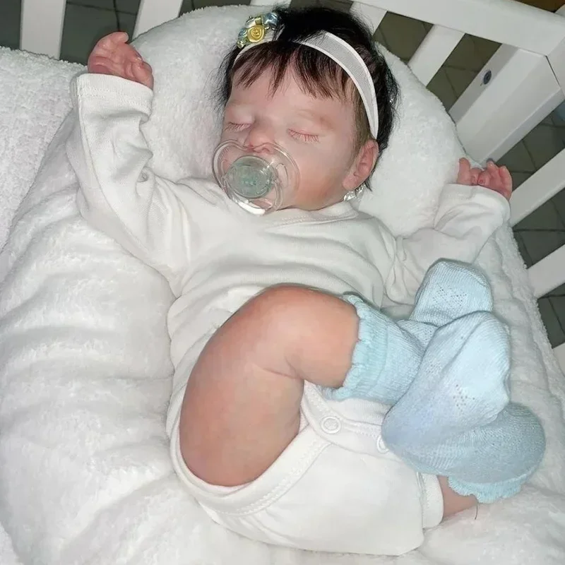 48CM  Reborn Baby Doll Sam Lifelike 3D Skin Visible Veins Newborn Sleeping Doll Collectible Art Doll Gift For Girls
