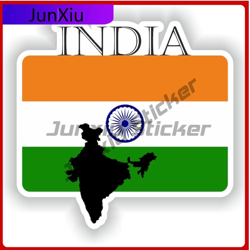 

India Flag National Emblem Map Outline Vinyl Sticker Decals Suv Tents Outdoor Camping Logo Sticker For Car Cover Suv Waterproof
