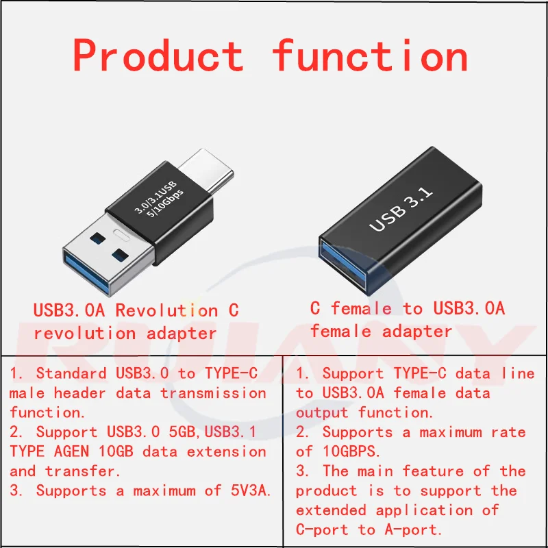 USB3.0 adapter Data cable conversion extension cable usb3.1Gen1 laptop phone conversion head 5Gbps