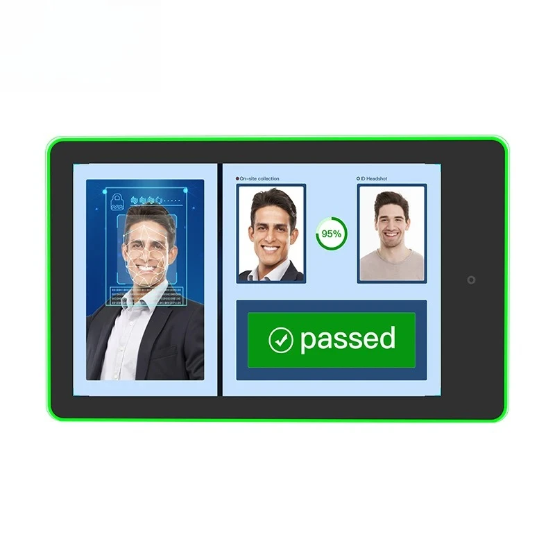 

Wall Mount 10 Inch Touch Screen LCD Panel Surrounding LED Colorful Light Bar Front Camera Quad Core Android Tab