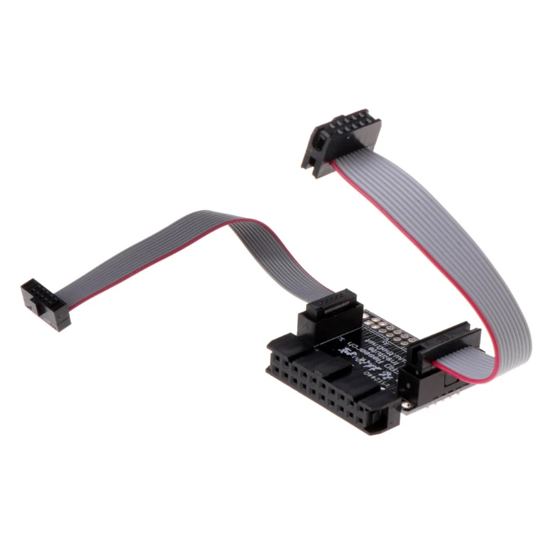 Compact Adapter Board with Flat Ribbon Cable for 20P 2.54 mm JTAG to 10P 2.0mm & 1.27mm SWD Adapter Boar