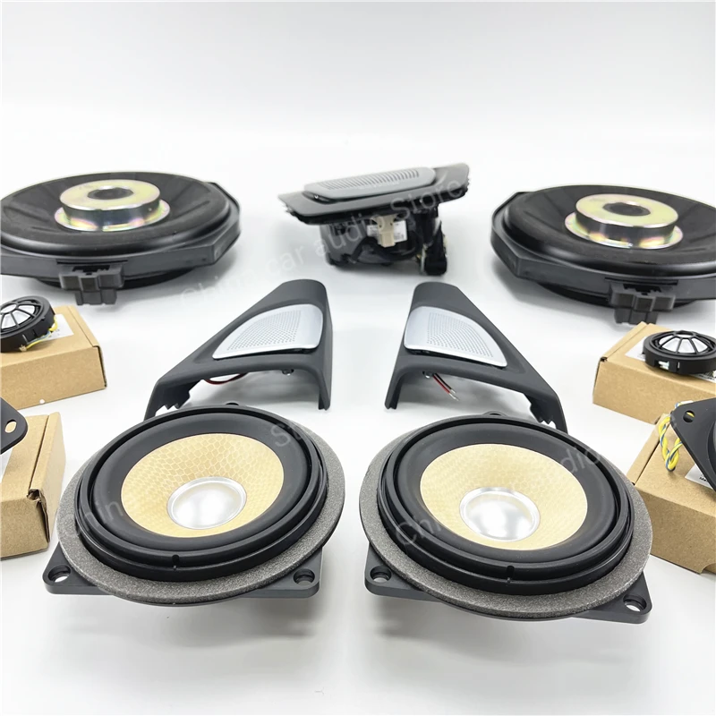 

Upgrade Music Kit Center Dashboard Lifting Speakers for BMW F10 F11 5 Series Original BO Horn Audio, Luminous Cover Loudspeaker