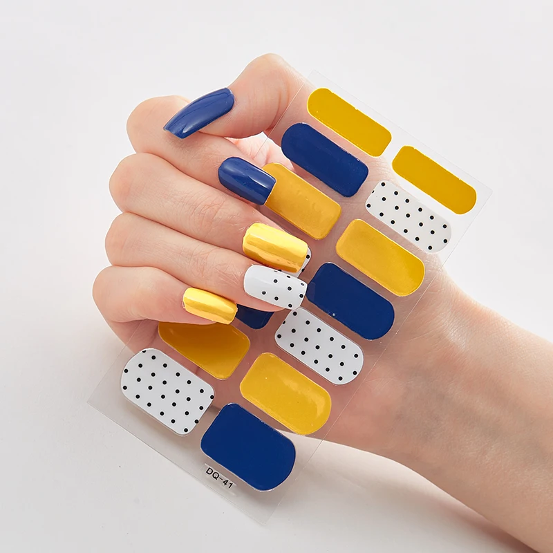

Full Cover Nail Stickers Fashion Nail Decoration Sparkling Glitter Self Adhesive Manicure Designer Nail Art Sticker 14tips