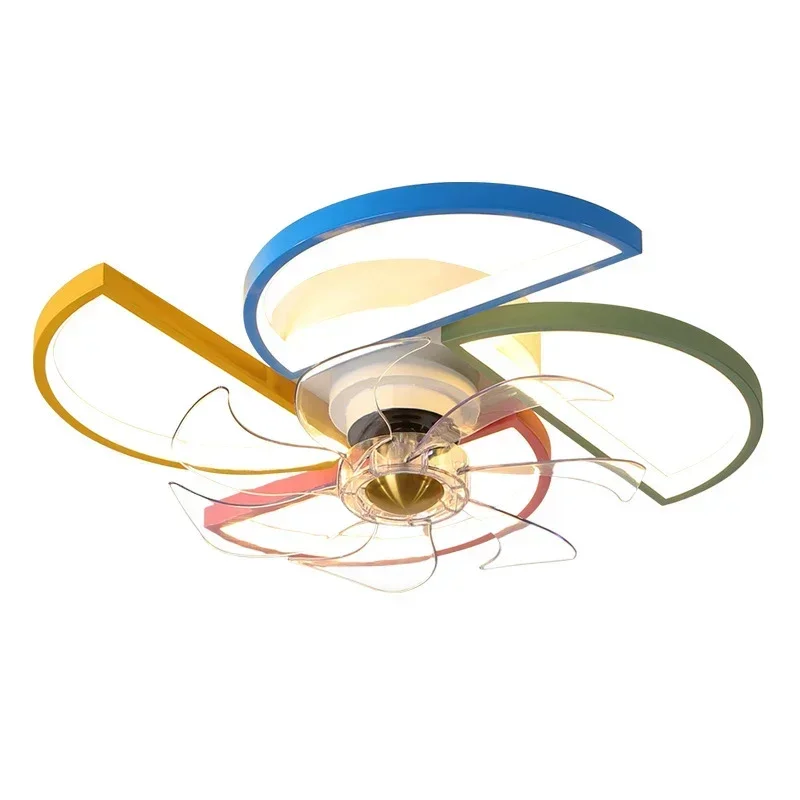 Cute Kids Room Ceiling Fan with Lamp and Remote Control 3 Mold for Selection Colorful Ceiling Fan