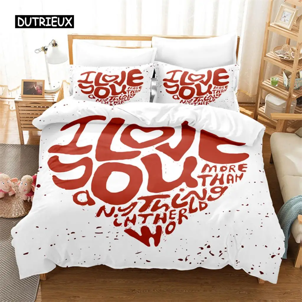 Creative Letter Love Bedding Set Duvet Cover Set 3d Bedding Digital Printing Bed Linen Queen Size Bedding Set Fashion Design