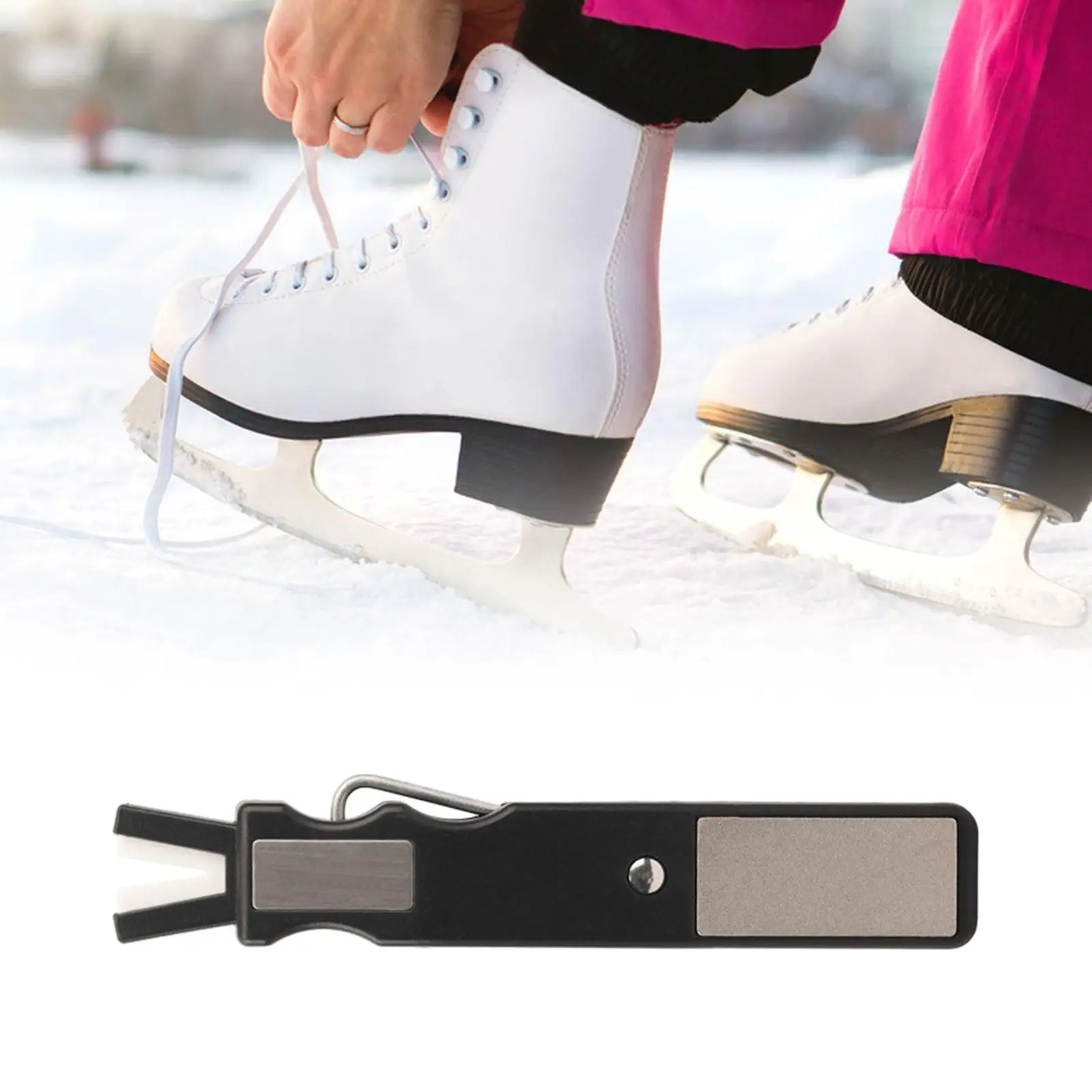 

Ice Skates Blade Sharpener Blade Sharpener Multi Function RE Edger Lace Tightener for Player Skates Figure Skates Winter