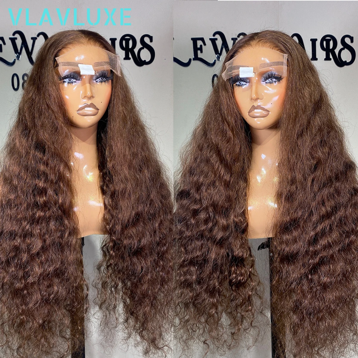 

Шоколадно-коричневый цвет, плотность 400, странные вьющиеся человеческие парики, 360 HD, прозрачные кружевные фронтальные парики, 36 дюймов, бесклеевые бразильские парики