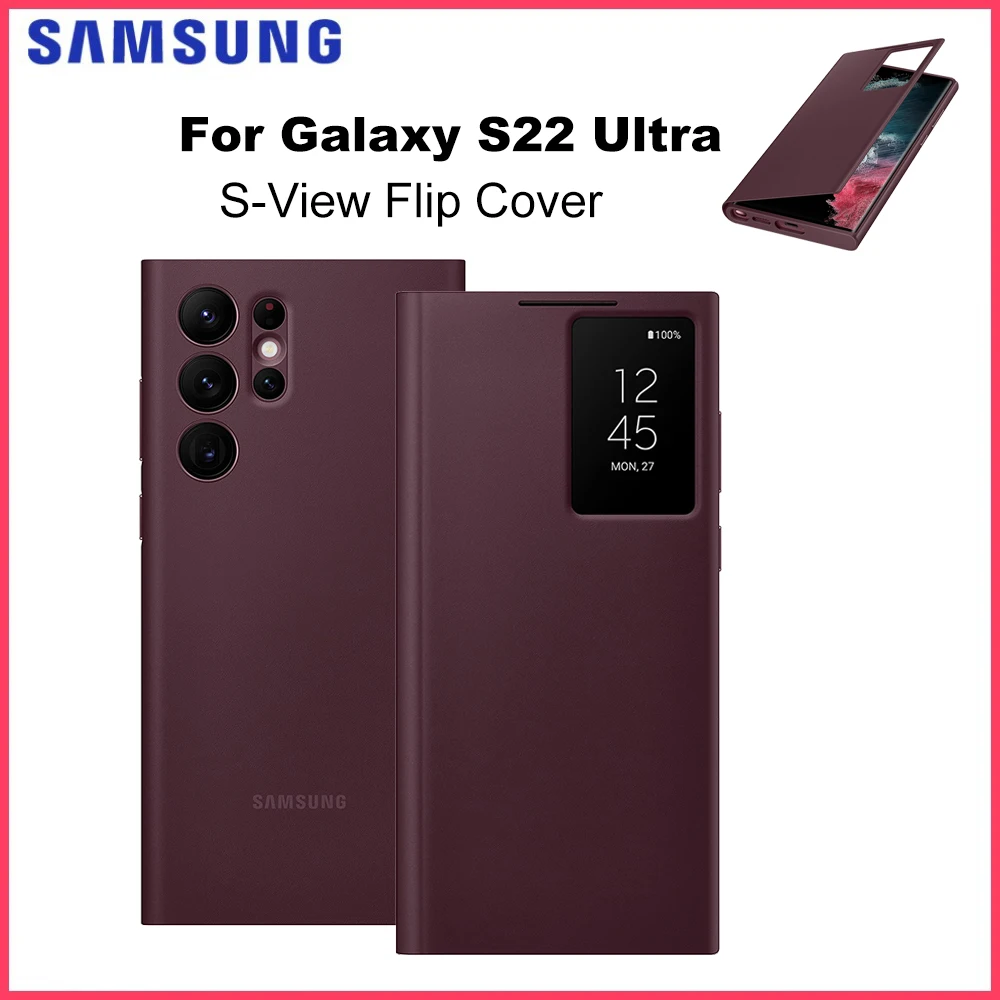 Original Für Samsung Galaxy S22 Ultra S-View Flip Cover Schutzhülle (EF-ZS908CEEGUS)