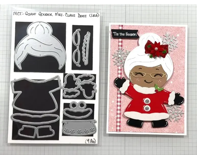 2024 Christmas Gingerbread Boy Santa Sleigh Flower Metal Cutting Dies Clear Stamps For DIY Scrapbook Handcraft Craft Template